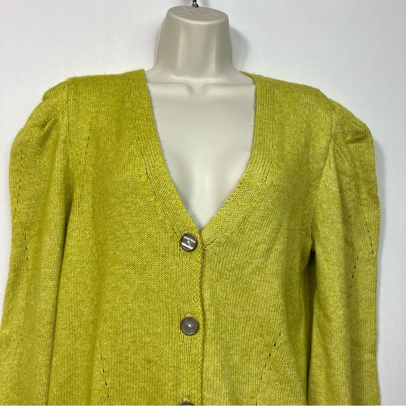 Candace Cameron Bure Sweaters - 💛💚Chartreuse V-Neck Button Cardigan Small - 📦 free Shipping📦